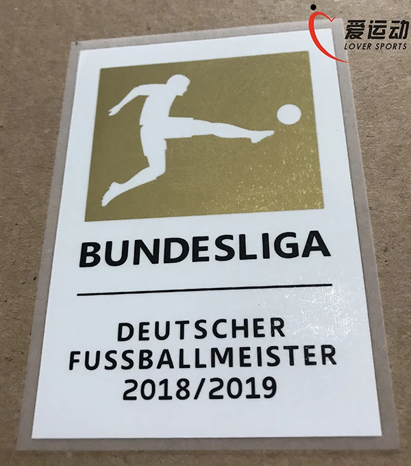 2019 20 бандеслига Чемпион патч + спонсор 2018 DEUTSCHER fussbalmeister 2018/2019 левый патч|Заплатки| |