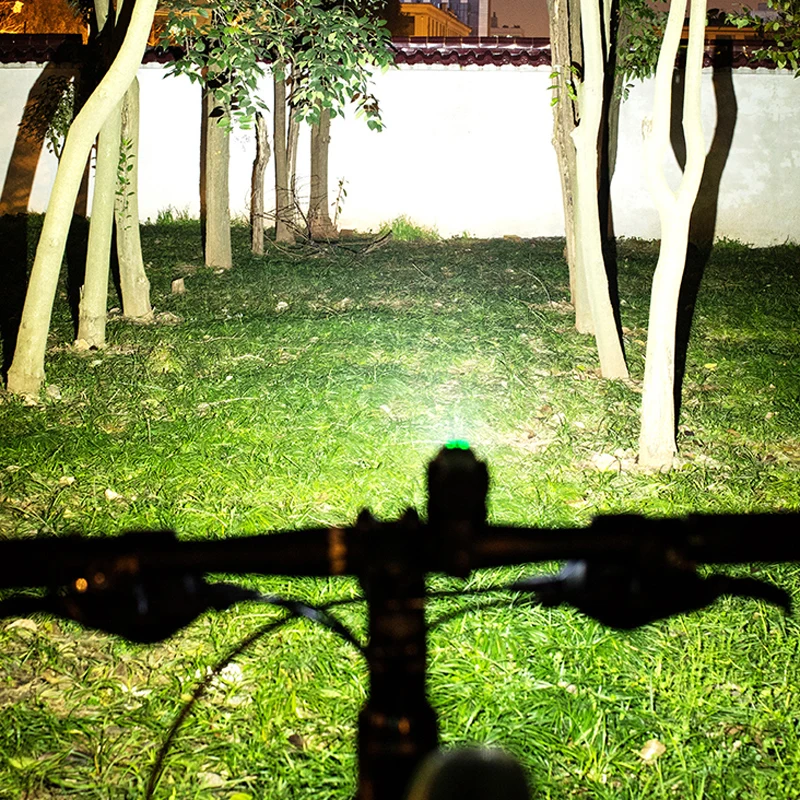 Excellent ROCKBROS Bicycle Light Headlight Waterproof LED Power Bank USB Rechargeable Battery Replaceable 6 Modes Bike Light Flashlight 5