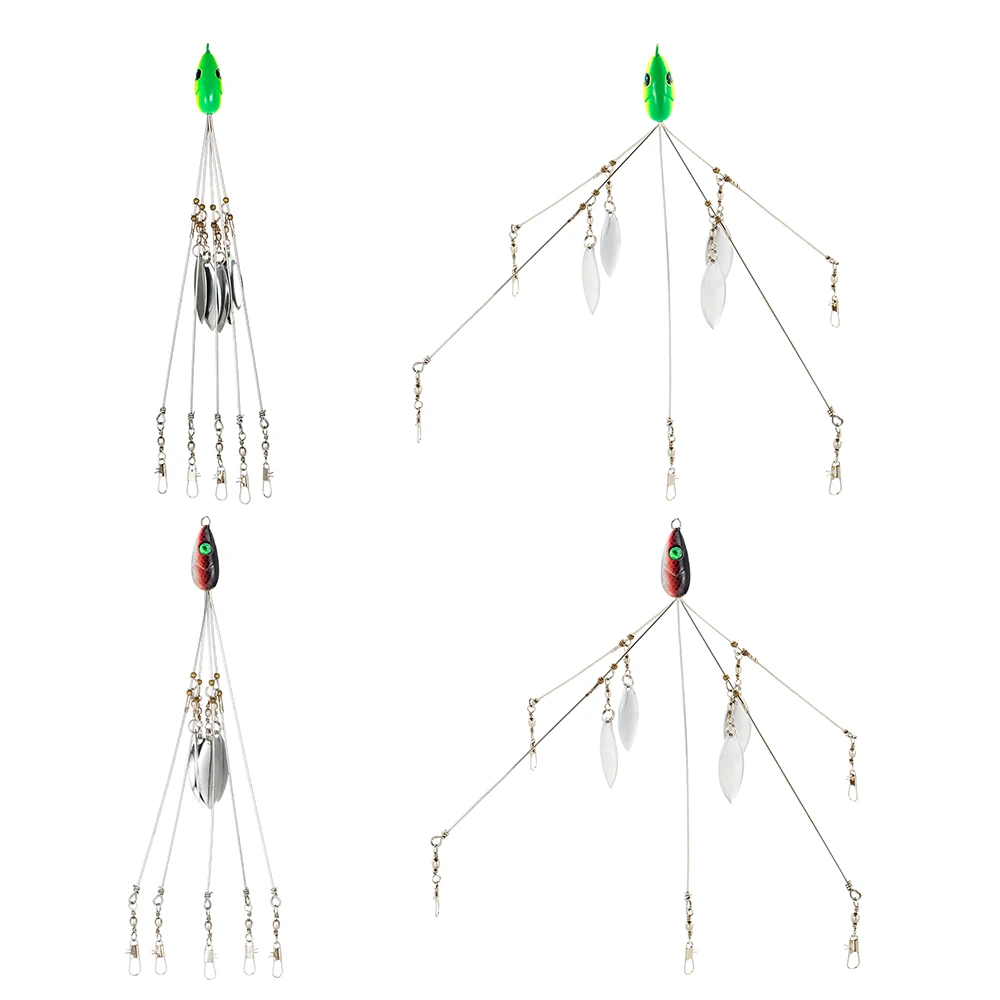 Buy 4PCS fish lure Umbrella Rigs Fishing Baits Lures Bass Fishing Rigs Five Arm
