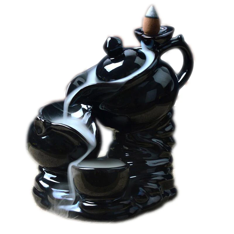 

Creative Ceramics Ornaments Smoking Backflow Incense Tower Incense Censer Fushoushan Yannian Incense Burner Antique Clock S $