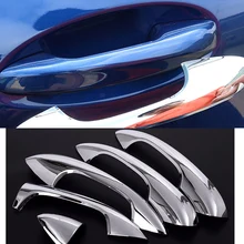 5pcs For Mercedes Benz W205 CClass C200 C180 GLC260 2015 2016 Car Door handles decorated sequins ABS Chrome Sticker Accessories