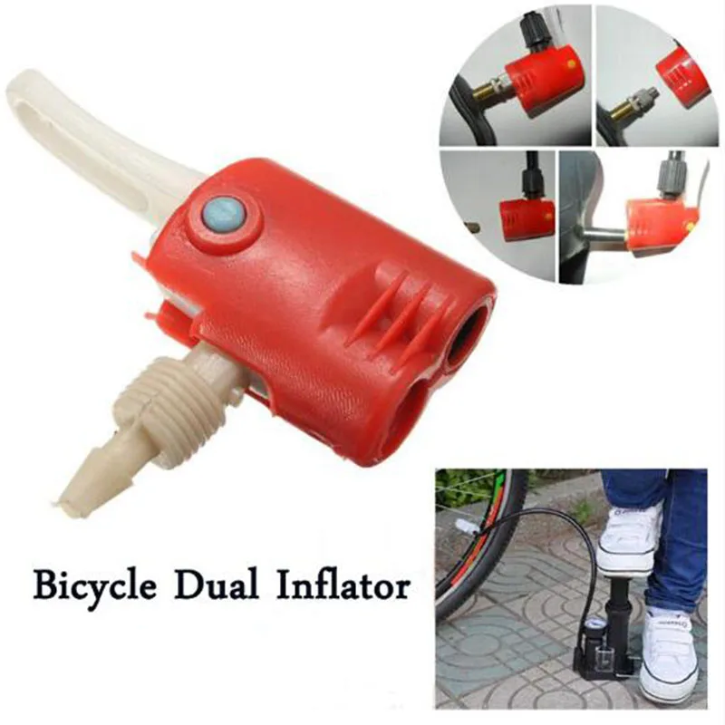 

2 Pcs/Set Bicycle Pump Nozzle Hose Adapter Dual Head Pumping Parts Service Accessories Schrader/Presta Valve Convertor B
