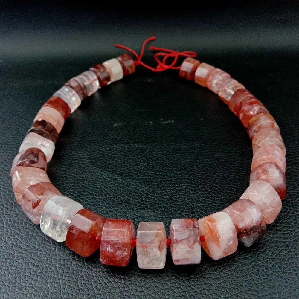 

Natural 10x15mm Lepidocrocite Quartz Faceted Rondelle triangle Nugget Beads 15