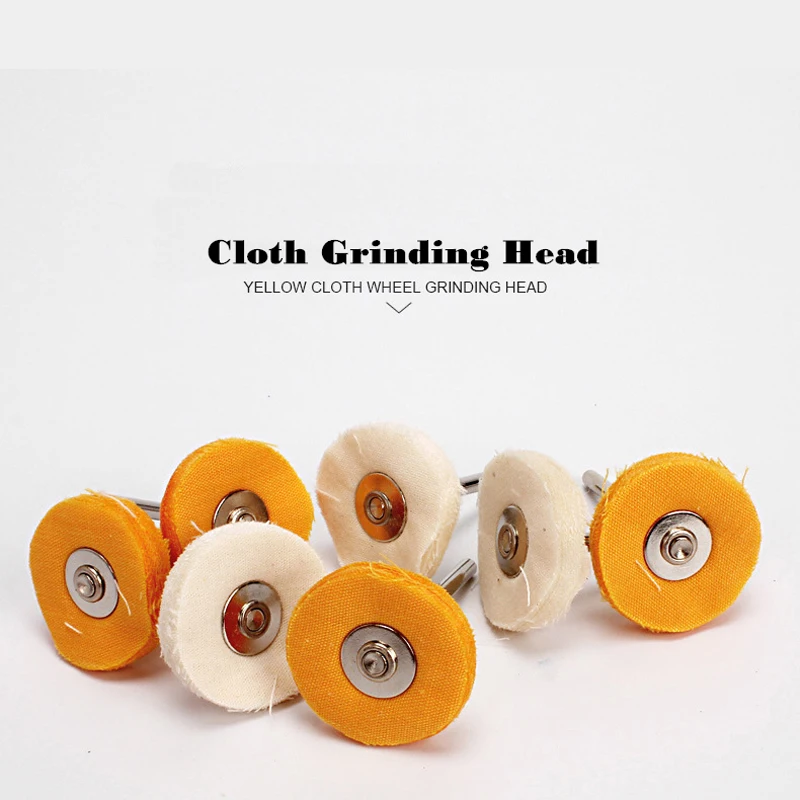 

10Pcs Yellow/White Cloth Polishing Wheel Fibre wheel for wood carver metal jade polishing and grinding Dremel rotary tools 3mm