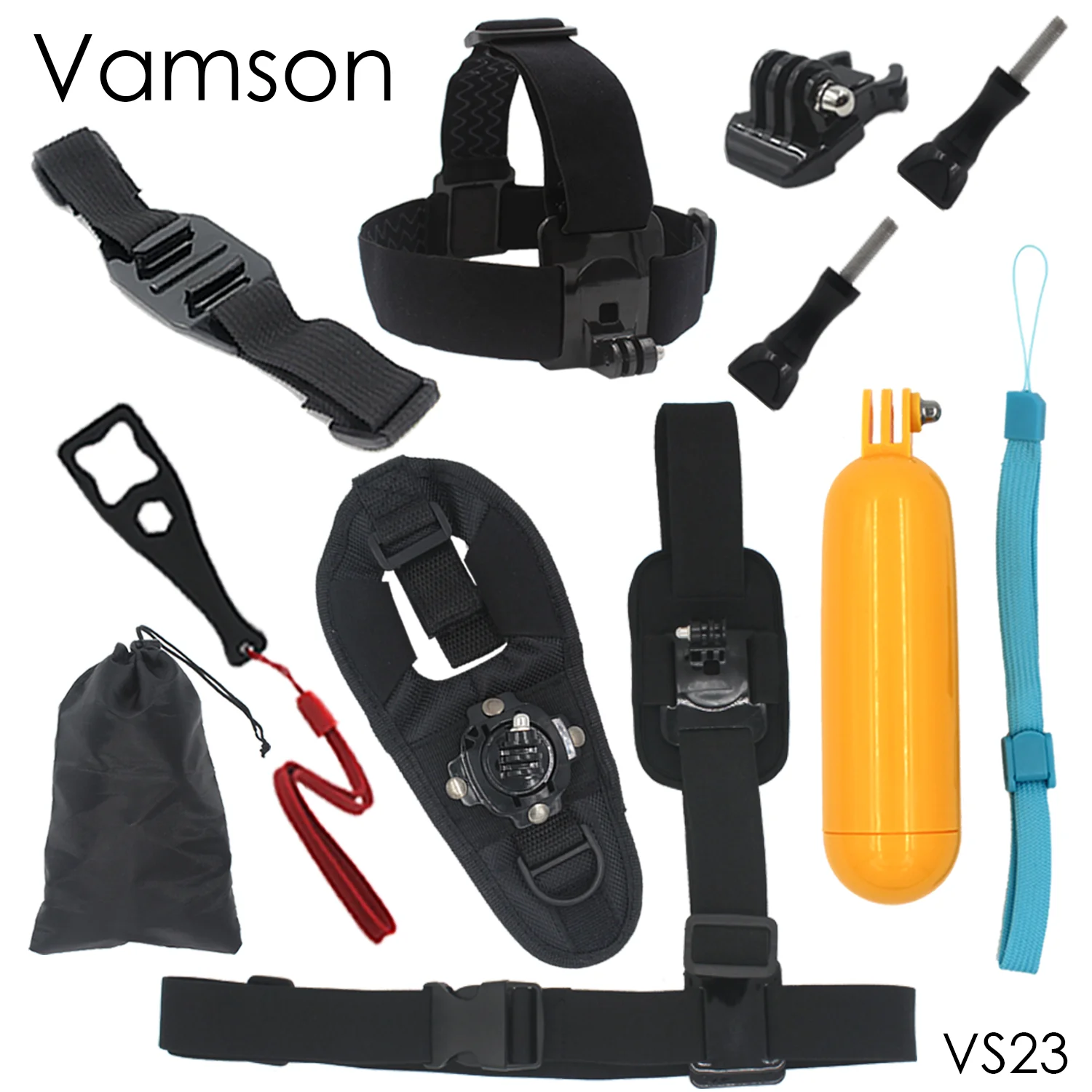 

10 in 1 Accessories Wrench Kit Single Shoulder Strap Tripod 360 Hand Strap Monopod For Go pro Hero 4 3+ for Xiaomi for Yi VS23