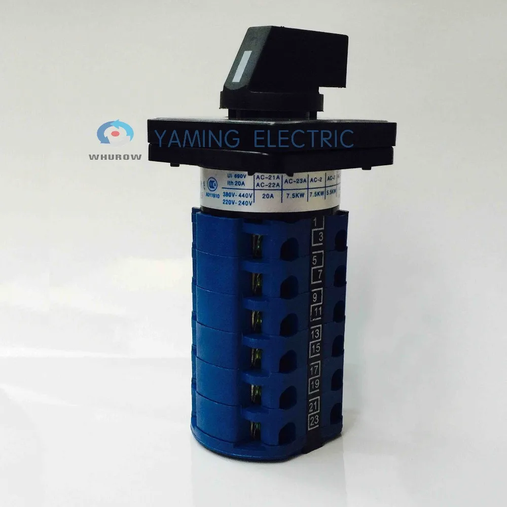 Terminais de Comutação Frete Grátis Interruptor Rotativo 3 Posição 660 v 20a 6 Fases 24 Elétrica Cam Ymw26-20 - 1 Pçs Mod. 247978 16 High Quality Renovação da Casa
