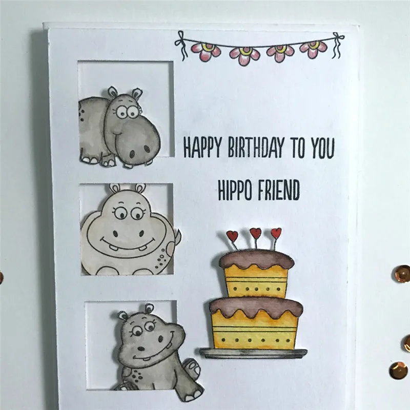 

YaMinSanNiO Clear Stamp and Die Sets Animal Crocodile Dies Metal Craft Dies Cut for Scrapbooking Card Making Die Cutting
