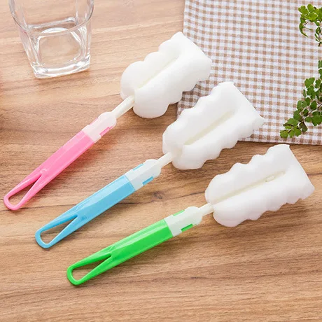 

NEW Long Handle Cup Brush Sponge Cleaner Cleaning Brush Bottle Glass Cup Scrubber Washing Brushes Cleaning Kitchen Tool