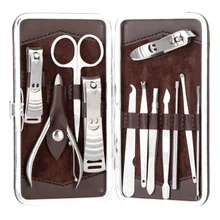Abody 12 в 1 ножницы для ногтей инструмент с чехлом комплект ножниц для ногтей кутикулы клипер толкатель пинцеты для ногтей кусачки для маникюра педикюра Набор