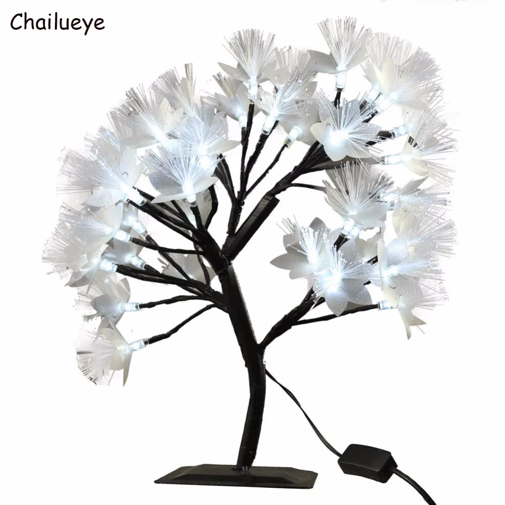 

Luminarias LED Cherry Tree Night Lights Table Lamps Optical Fiber Christmas Kids Bedside Indoor Home Decoration Holiday Lighting