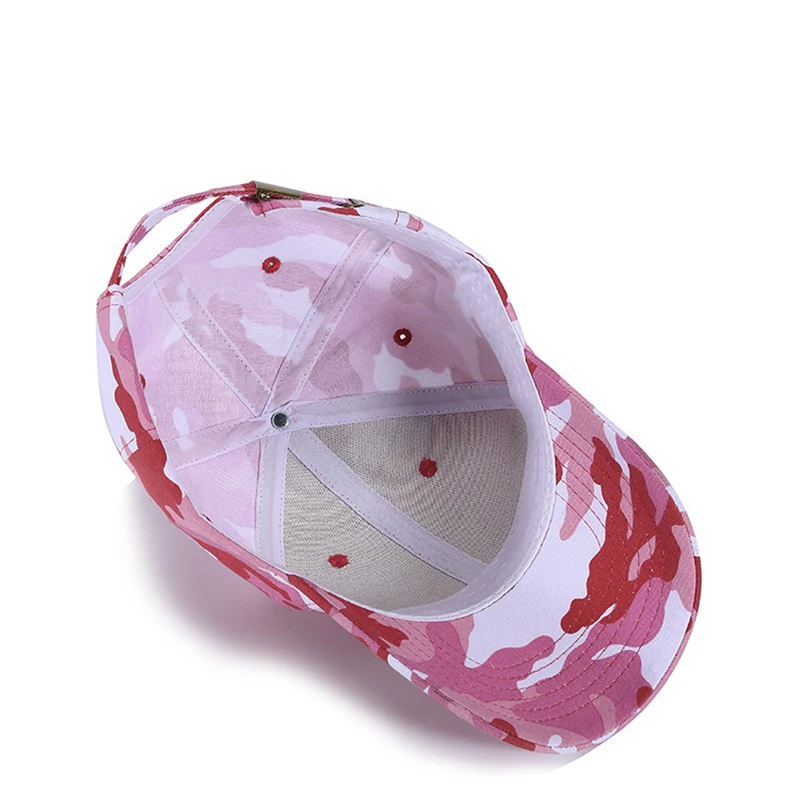  Women Baseball Cap Pink Hip Hop Hat Adjustable Camouflage Curved Bill Sports Outdoor Accessory (3)