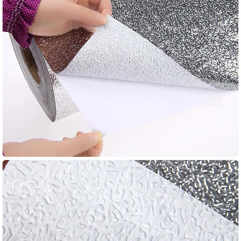 Kitchen Wall Sticker Aluminum Foil Waterproof Removable Self Adhesive Oil Proof Wallpaper YU-Home Kitchen Wall Sticker Aluminum Foil Waterproof Removable Self Adhesive Oil Proof Wallpaper YU-Home