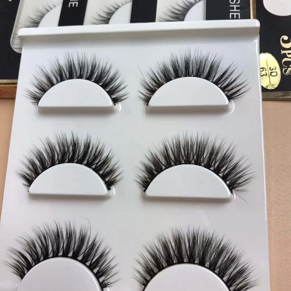 

3 Pairs/set Handmade Natural False Eyelashes Fake Lashes Long Makeup 3D Mink Lashes Extension Eyelash Natural Eyelashes Beauty