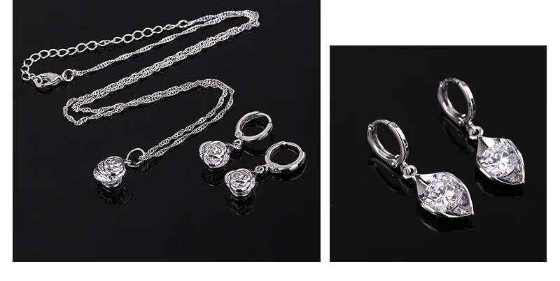 BTSETS Wedding Jewelry Sets Women Silver Color Cubic Zircon African Beads Jewelry Set Geometric Ethiopian Turkish Jewelry Set  (6)