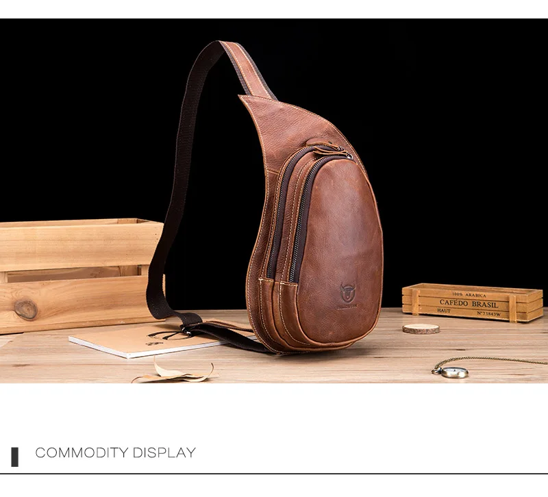 BULLCAPTAIN кожаная сумка через плечо для мужчин Crazy Horse кожа нагрудная сумка в стиле casual плечевой ремень пакет Новая мода