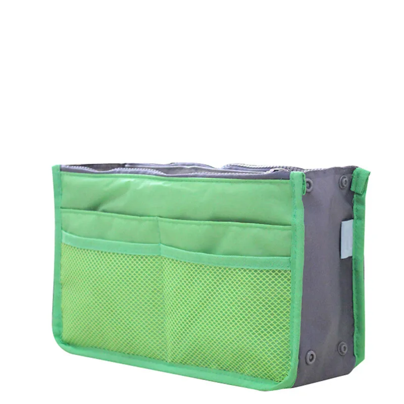 Женская косметичка, органайзер, сумка, двойная молния, косметичка, портативная, многофункциональная, для путешествий, с карманами, сумочка - Цвет: green