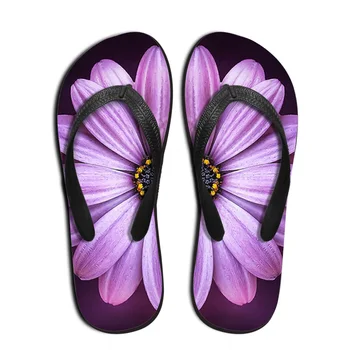 

Customized Women's Slippers Fashion Woman Summer Beach Sandals Female Flower Patter Flip Flops Leisure Flats Shoes Flip-Flops