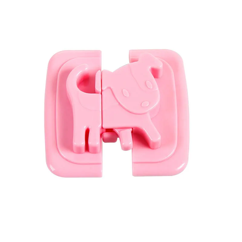 Собака Щенок Форма двери шкафа аксессуары 1 шт. дверь холодильника замки Многофункциональный Холодильник туалет безопасный замок - Цвет: Розовый