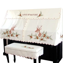 Романтический 1 комплект Лось вышивка олень фортепиано стул крышка Высокое качество практических вертикально пыле покрывало для пианино для YAMAHA Универсальный