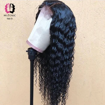 

Mstoxic Pre Plucked Lace Front Human Hair Wigs Malaysian Deep Wave Lace Front Wigs For Women 13x4 Remy Hair Wig Natural Hairline