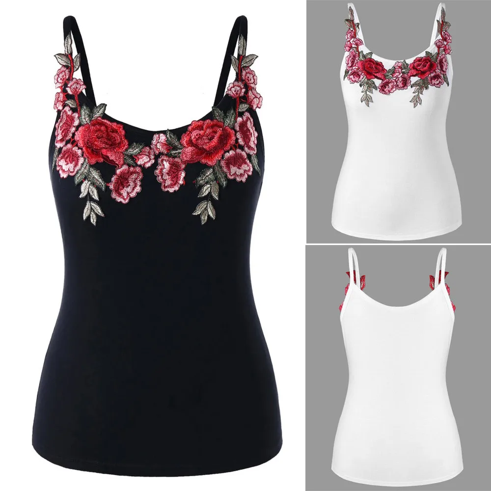 

Plus Size 5XL Sexy Female Embroider Tops Fashion Women Vest Shirt Blouse Women Camisole Tank Top Feminino Summer Woman Clothes