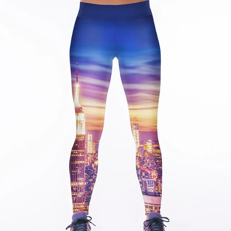 

Women Flexible Nightscape of New York Tight Pants Workout Gym Training Running Yoga Sport Fitness Exercise Leggings Dropshipping