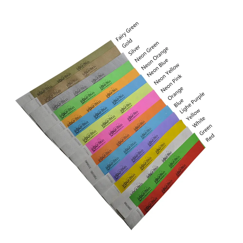 3/4" Tyvek Wristbands Black Imprint Only 500 Count Printable ID Wristbands for Parties Events