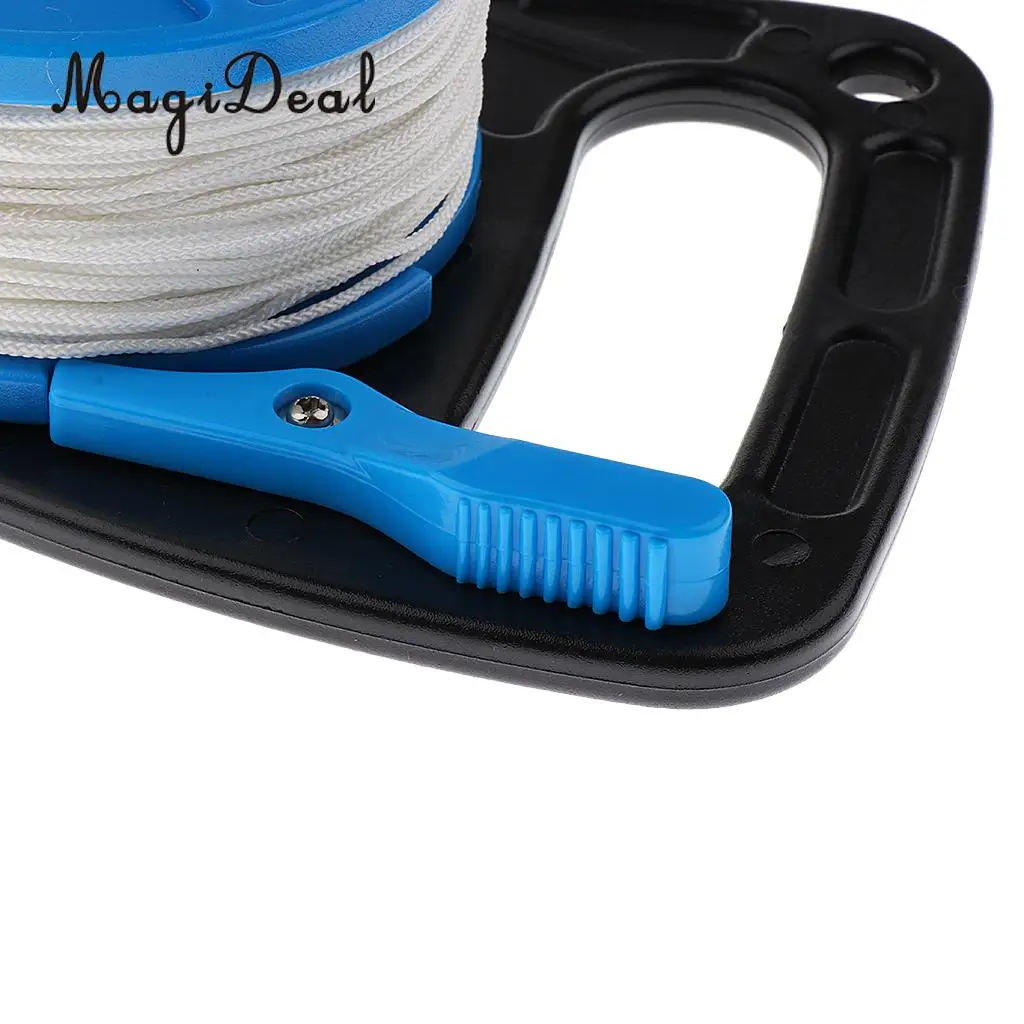 MagiDeal Multi Purpose Scuba Dive Reel Spool with 83m Line and Handle + Rope Float for Cave Wreck Drift Diving Snorkeling
