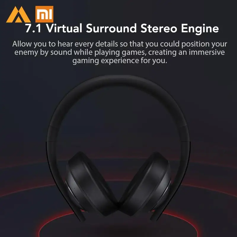  Original Xiaomi Gaming Headset 7.1 Grephene Xiomi LED Headphone With Double Mic Noise Reduction Xia
