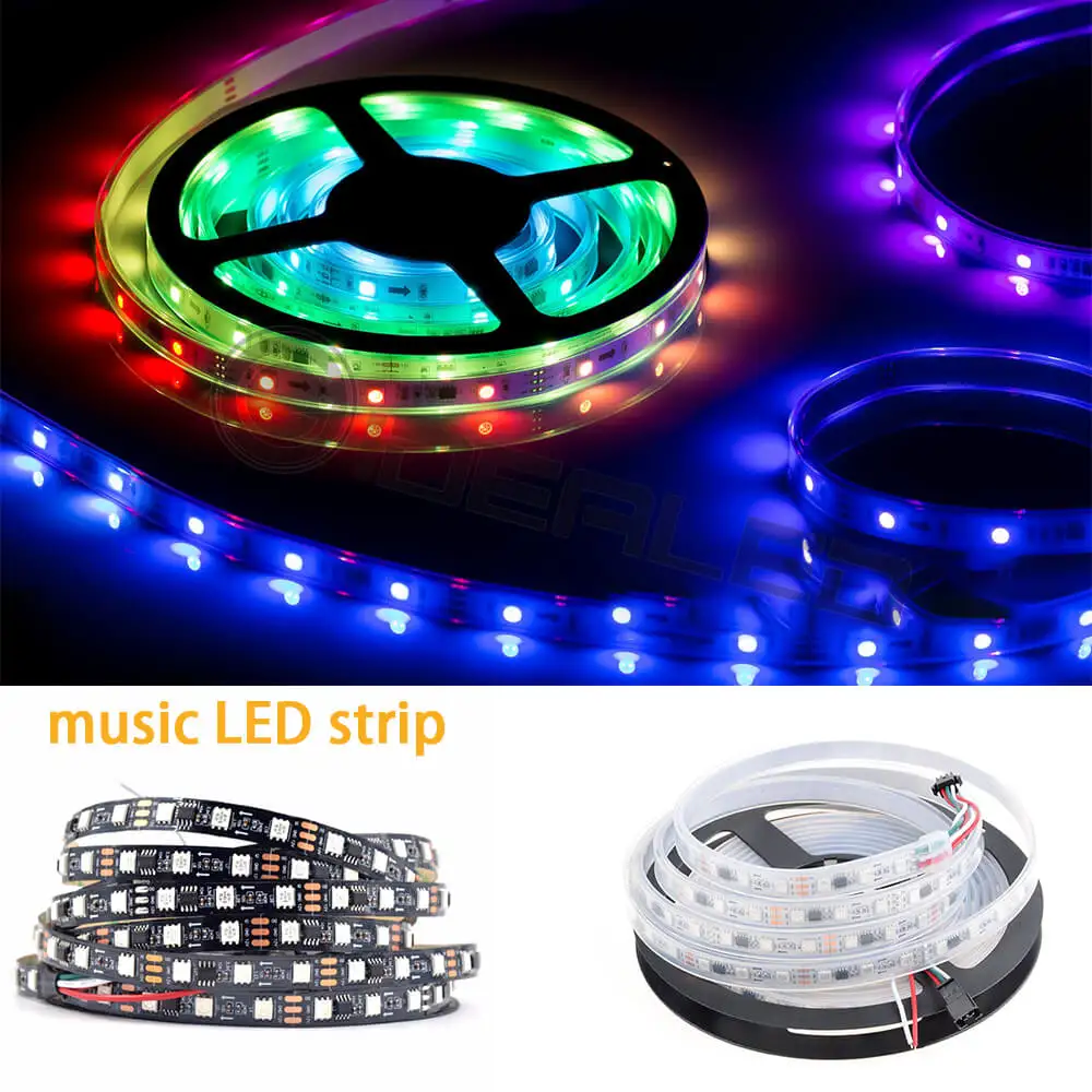 RGB умная Адресуемая WS2812B Светодиодная лента с цифровыми пикселями WS2812 IC цветная