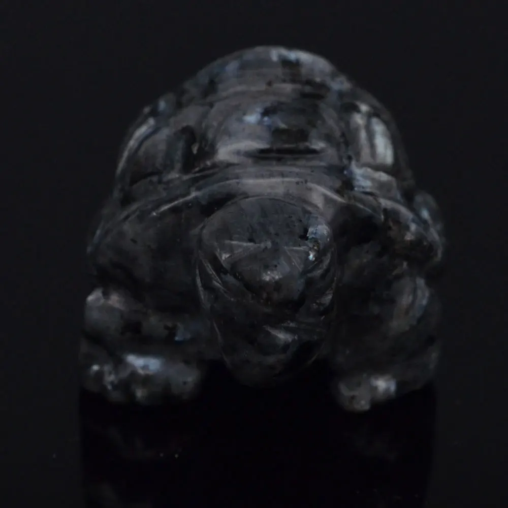 2 дюймов натуральный ларвикит Лабрадорит черепаха драгоценные камни резьба ремесла каменная Статуэтка чакра Целебный Камень «reiki»