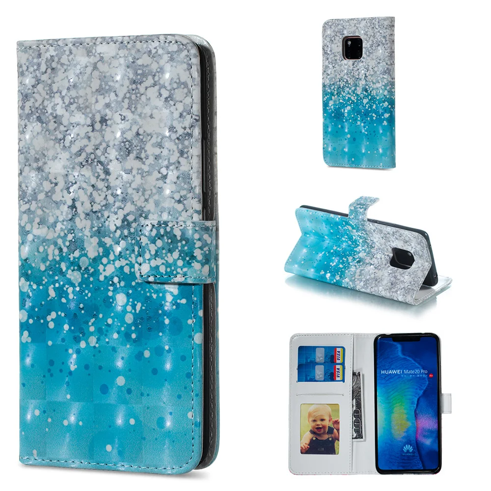 

Mate20Pro PU Leather Wallet Flip Case for Huawei P smart P20 Pro P8 Lite GR3 2017 Mate 20 X P10 Lite Flower SKULL OWL Cover B67