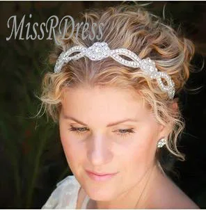 MissRDress свадебные декорации цветок повязка на голову для невесты лента класса люкс свадебное украшение элегантный свадебный головной убор JK860