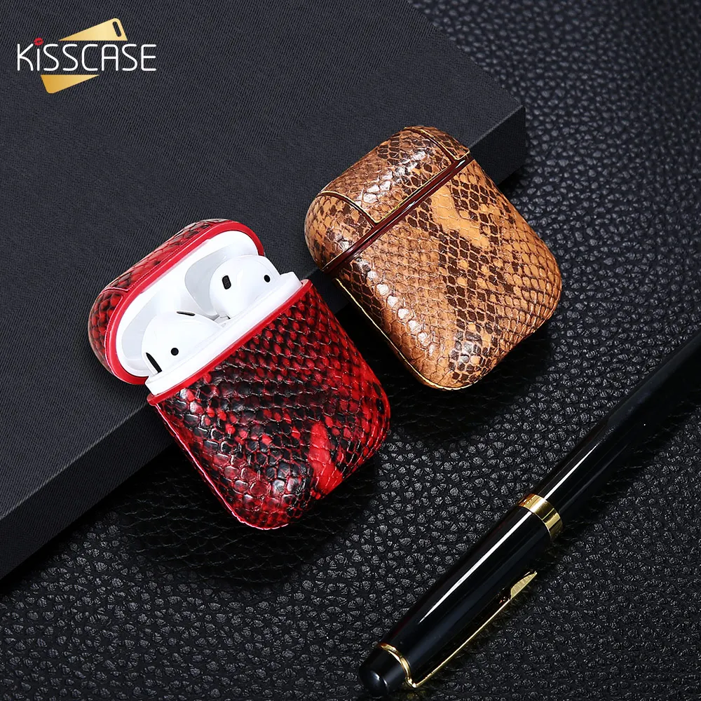 Kisscase змеиная полоса чехол для наушников AirPods беспроводной Bluetooth наушники зарядка