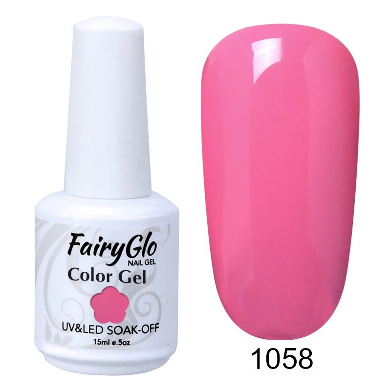 FairyGlo 15 мл винно-красный Гель-лак для ногтей замачиваемый УФ-гель для ногтей Гель-лак для нейл-арта лак Vernis полуперманентный - Цвет: 1058