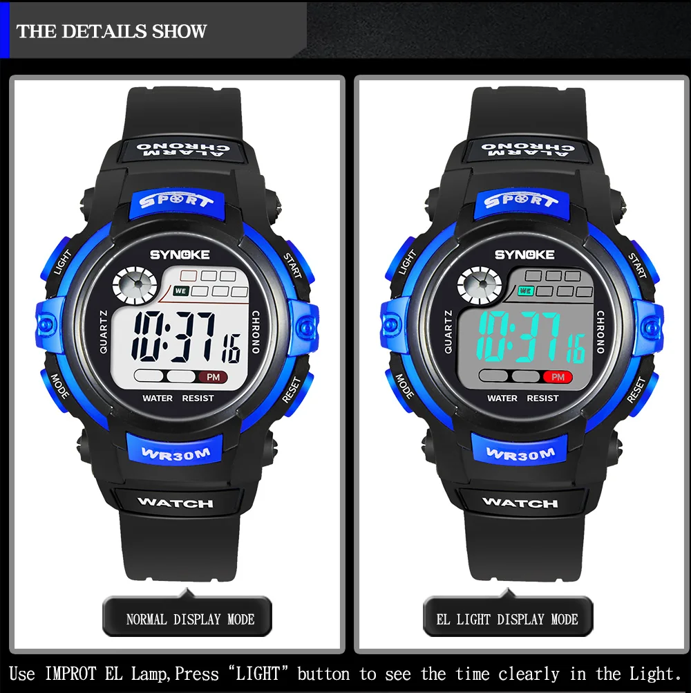 Спортивные детские часы для мальчиков и девочек часы ребенок студент светодиодные цифровые наручные часы электронные наручные часы для