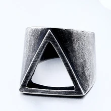 Панк норвежский викинг Nordic кольцо винтажный в стиле панк готика черный, серебристый цвет утечка с треугольными чашечками и Для мужчин ювелирные изделия Fingur мужские кольца ювелирный подарок для возлюбленных