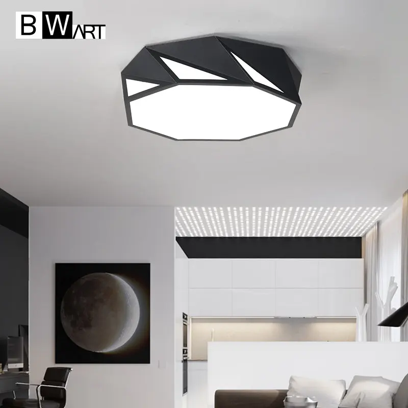 

BWART Modern LED ceiling chandelier Diamond lines simple decoration RC Dimmable fixtures For dining bed living room ceiling lamp