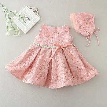 

Comfortable Summer girl birthday dresses toddler clothes pearl tutu flower girl dresses for weddings baptism dresses 3-12M