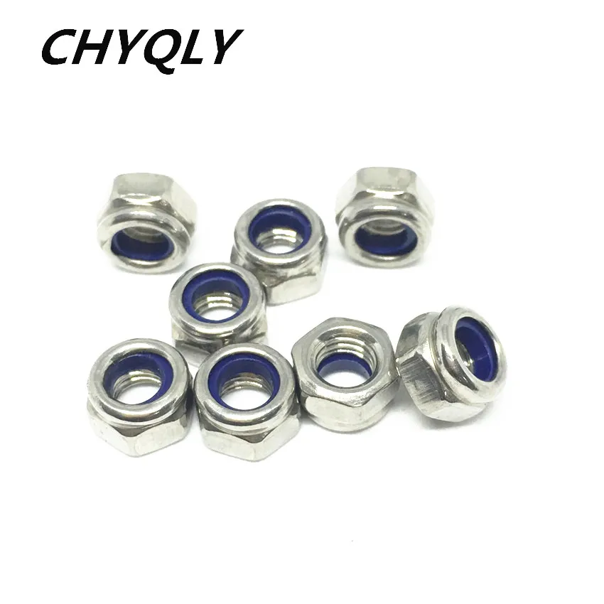 Metric Nylon Lock Hex Nuts stainless steel M2 to M20 free ship 