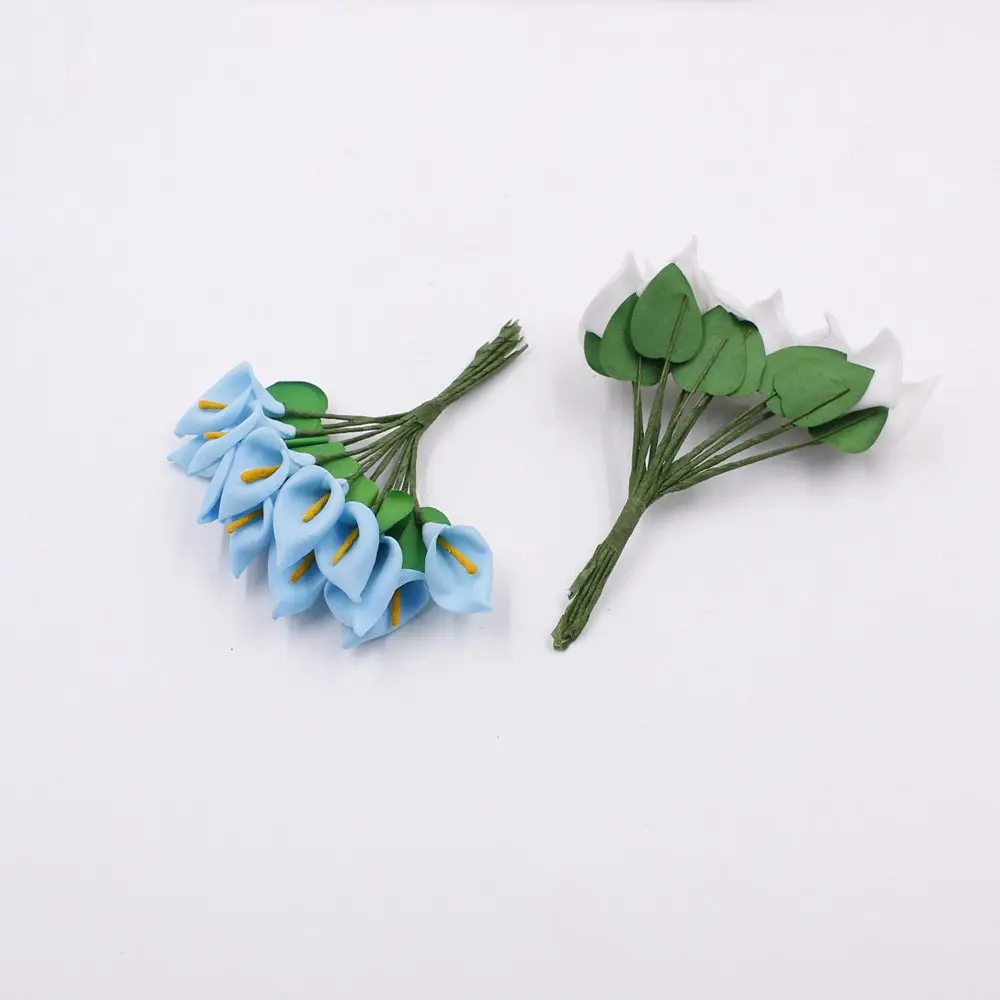 12pcs/lot Foam Pure White Calla Artificial Flower For Wedding Home Decoration DIY Scrapbooking Decorative Wreath Fake Flowers 12pcs/lot Foam Pure White Calla Artificial Flower For Wedding Home Decoration DIY Scrapbooking Decorative Wreath Fake Flowers