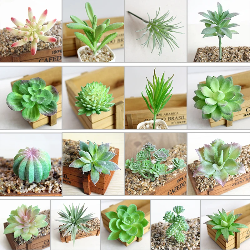 Artificial Succulents Plant Garden Miniature Fake Cactus DIY Home Floral Decoration Wedding Office Garden Decorative Plant