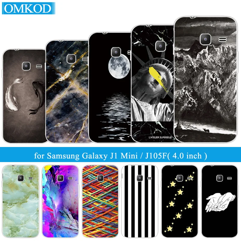 

4.0'' for Samsung Galaxy J1 Mini 2016 J105F J105H Back Black Matte Cover Shell For Samsung J1mini Phone Cases Fish Fundas