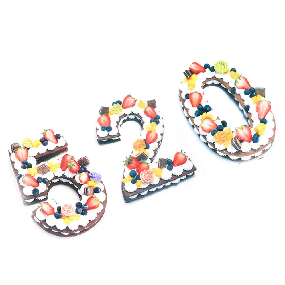 

9Pcs/Set Large Number Mold 0-9 Numbers Wedding Birthday Anniversary Cake Pans for Fillings Layered Baking Cakes