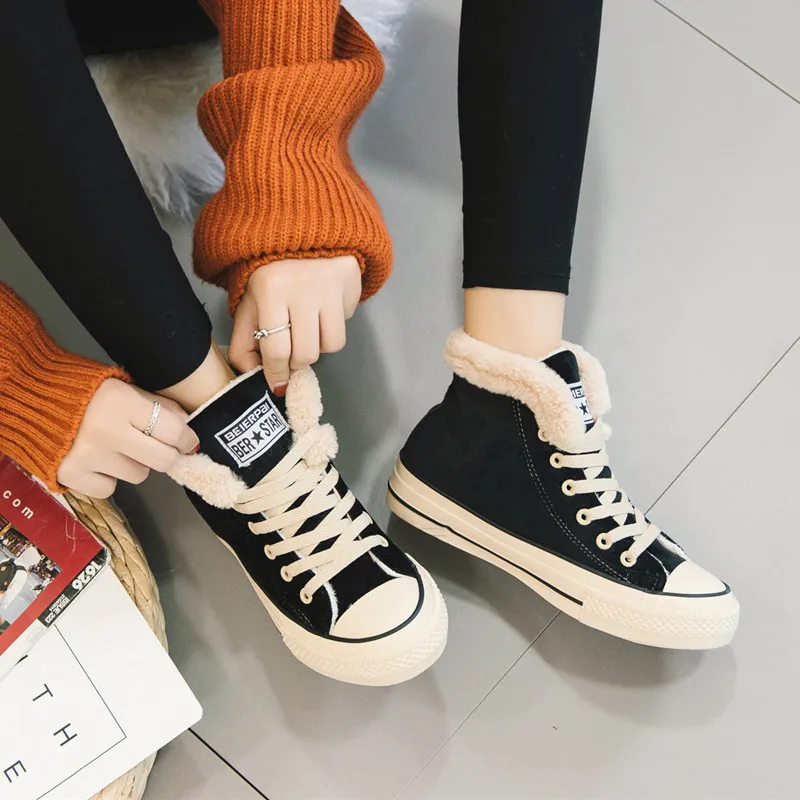 

CPI 2018 Winter casual shoes Women Suede Leather Warm shoes Female Snow Boots Outdoor Cotton-padded shoes Sneakers boots AC-34