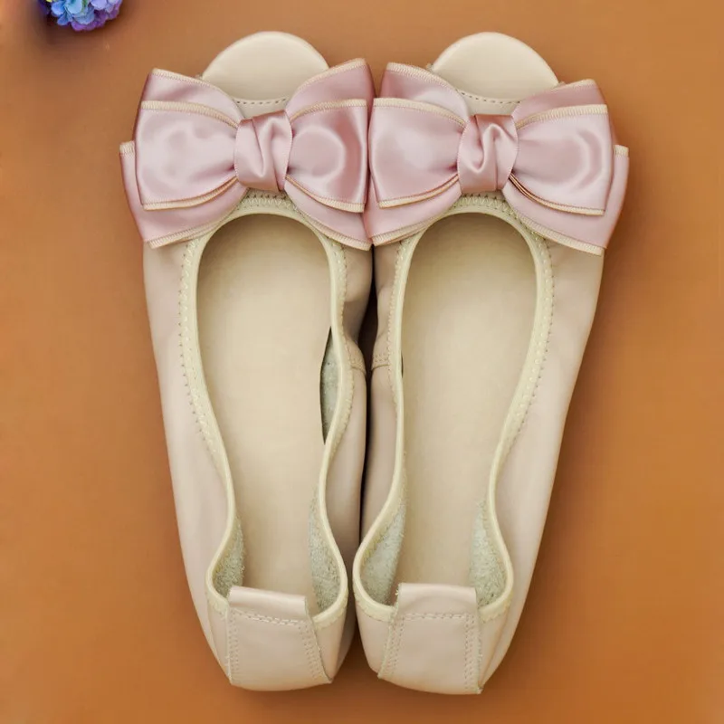 Beige Dark Pink Bow