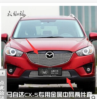 

for 2012 2013 2014 2015 Mazda CX-5 TOP Quality Stainless steel Car front bumper Mesh Grille Around Trim Racing Grills