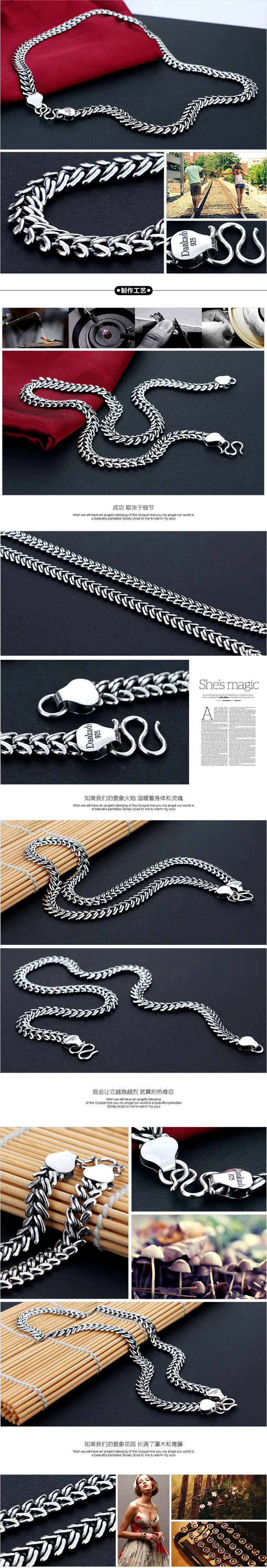 Ретро ветер 925 тайское серебряное ожерелье мужской ремень пряжка дизайн цельное серебряное ожерелье 10 мм 66см Размер мужские ювелирные изделия подарок на день рождения