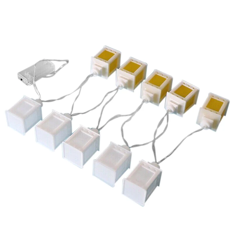 

165cm 10led Ramadan Festival Decor Colorful Box Lamps Warm String Led Light Muslim Islam Eid Lantern Party Supplies Christmas(