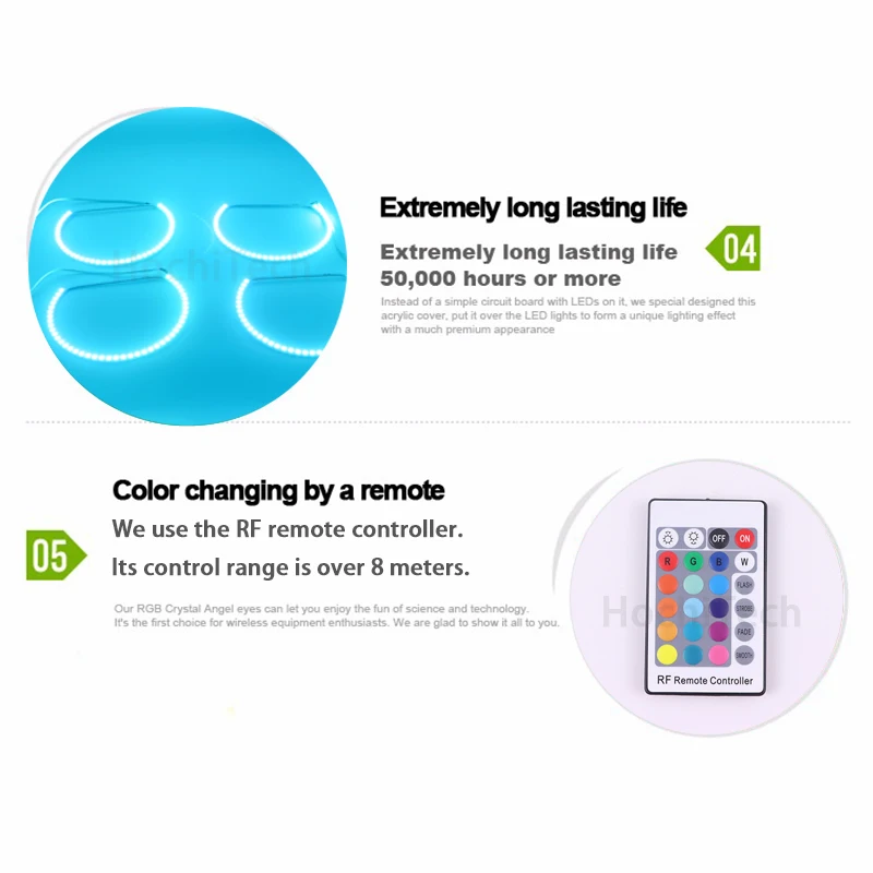 Red Blue Green LED RF Remote Controller Control Works w// Our LED Rings